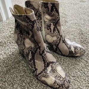 Snake skin booties